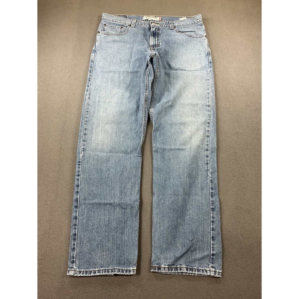 Levis 505 Jeans Mens 36x31 Medium Wash Blue Regular Fit Straight Leg Denim